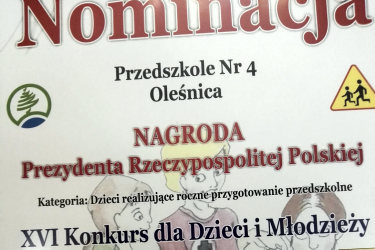 Finaliści z oleśnickiego przedszkola nr 4.