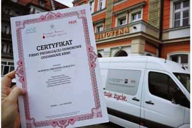 Kolejna akcja poboru krwi i wyróżnienie dla oleśnickiej Biblioteki!