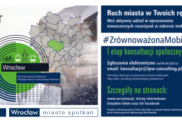 Konsultacje z mieszkańcami w zakresie zrównoważonej mobilności dla Miejskiego Obszaru Funkcjonalnego Wrocławia