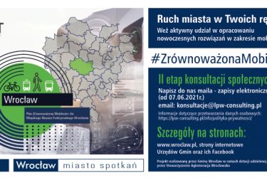 Plan Zrównoważonej Mobilności dla Miejskiego Obszaru Funkcjonalnego Wrocławia. Drugi etap konsultacji