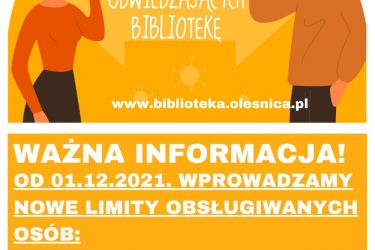 Nowe zasady funkcjonowania oleśnickiej biblioteki od 7 grudnia 