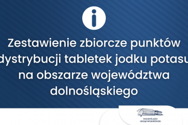 Dolnośląski Urząd Wojewódzki podał punkty dystrybucji tabletek jodku potasu w regionie. Znajdź punkt w swojej okolicy