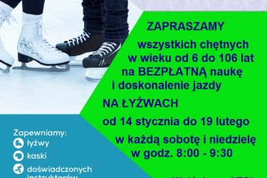 Bezpłatne zajęcia na lodowisku w sobotnie i niedzielne poranki