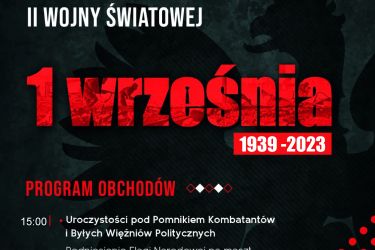 Burmistrz zaprasza na miejskie obchody 84. rocznicy wybuchu II wojny światowej