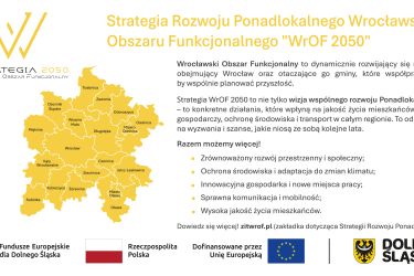 Konsultacje społeczne projektu Strategii Rozwoju Ponadlokalnego Wrocławskiego Obszaru Funkcjonalnego „WrOF 2050” Weź udział i zgłoś swoją opinię!