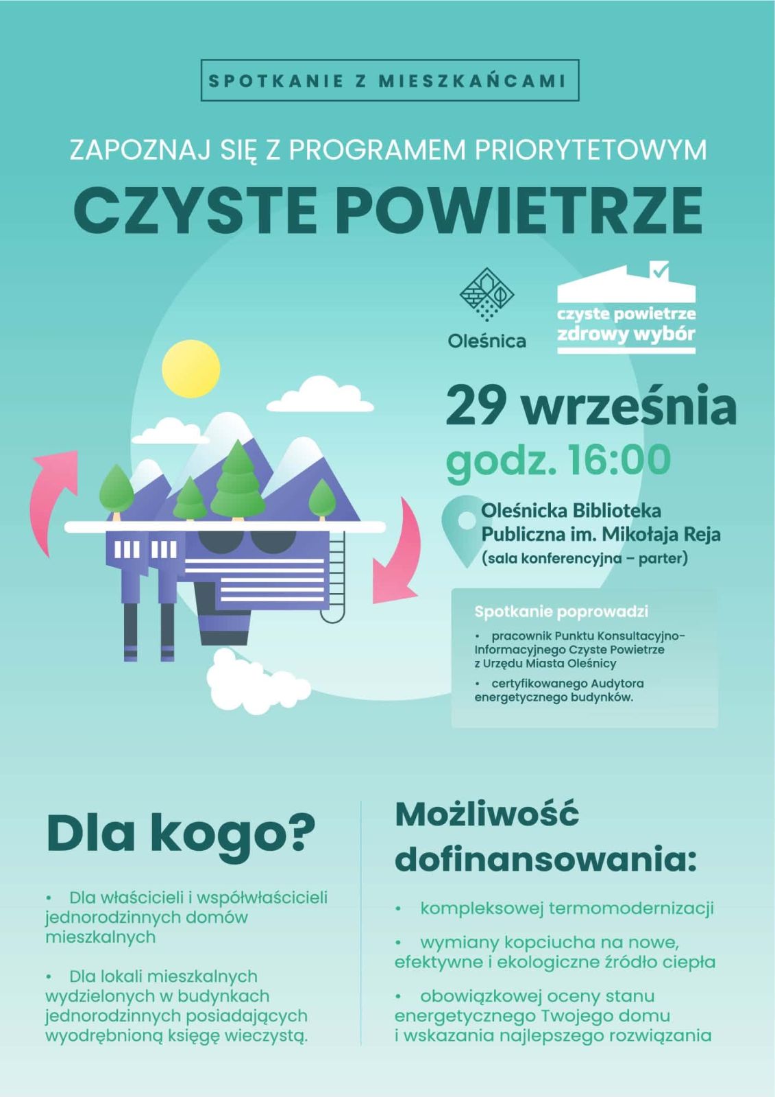 Czyste Powietrze – spotkanie z mieszkańcami Oleśnicy